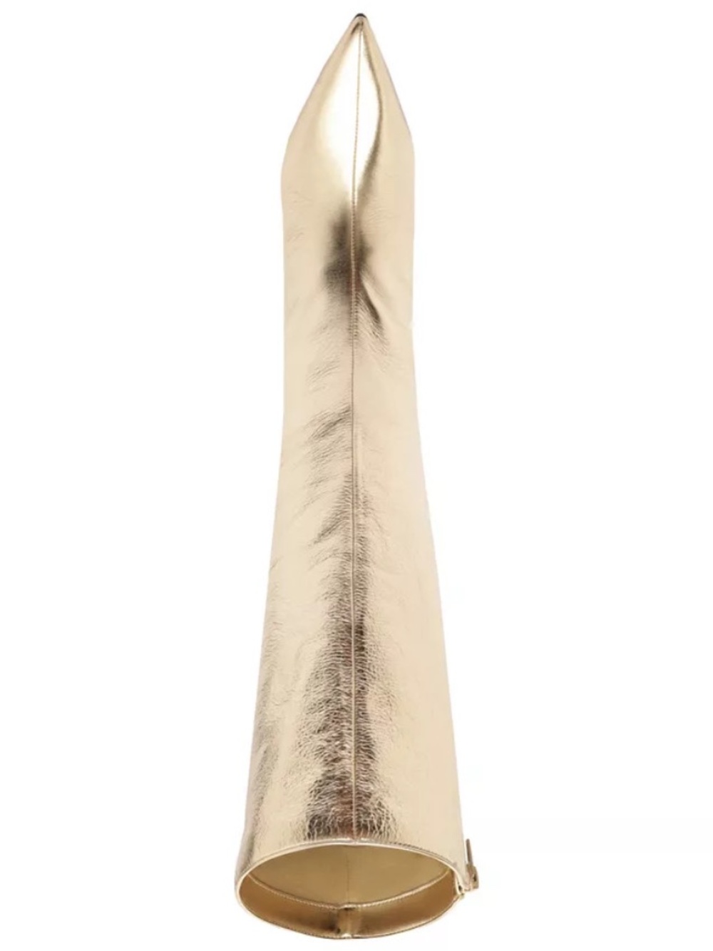 Arezzo Women's Gold Skye Low Stiletto Leather Calf Boots NEW - Picture 6 of 8